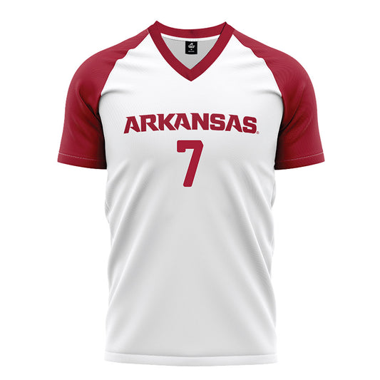Arkansas - NCAA Women's Soccer : Erin Bailey - White Soccer Jersey-0