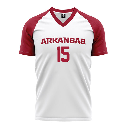 Arkansas - NCAA Women's Soccer : Sabrina Jones - White Soccer Jersey