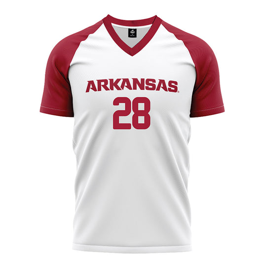 Arkansas - NCAA Women's Soccer : Kyndal Ewertz - White Soccer Jersey