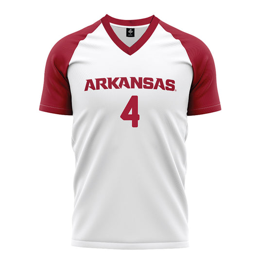 Arkansas - NCAA Women's Soccer : Jordan Hall - White Soccer Jersey