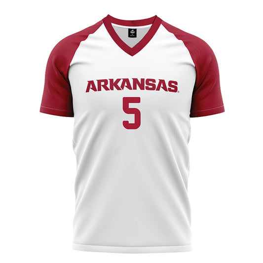 Arkansas - NCAA Women's Soccer : Bella Field - White Soccer Jersey