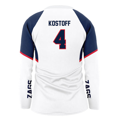 Gonzaga - NCAA Women's Volleyball : Krista Kostoff - White Volleyball Jersey-1