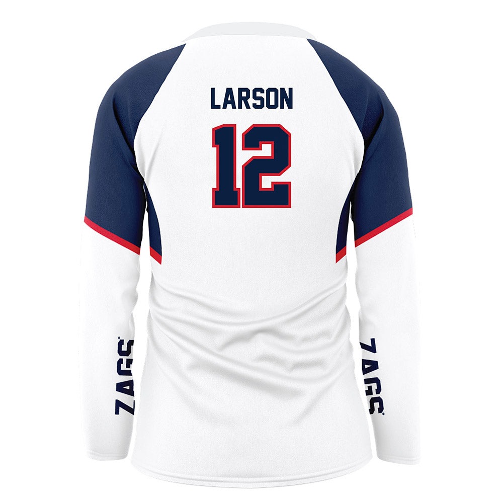 Gonzaga - NCAA Women's Volleyball : Autumn Larson - White Volleyball Jersey-1