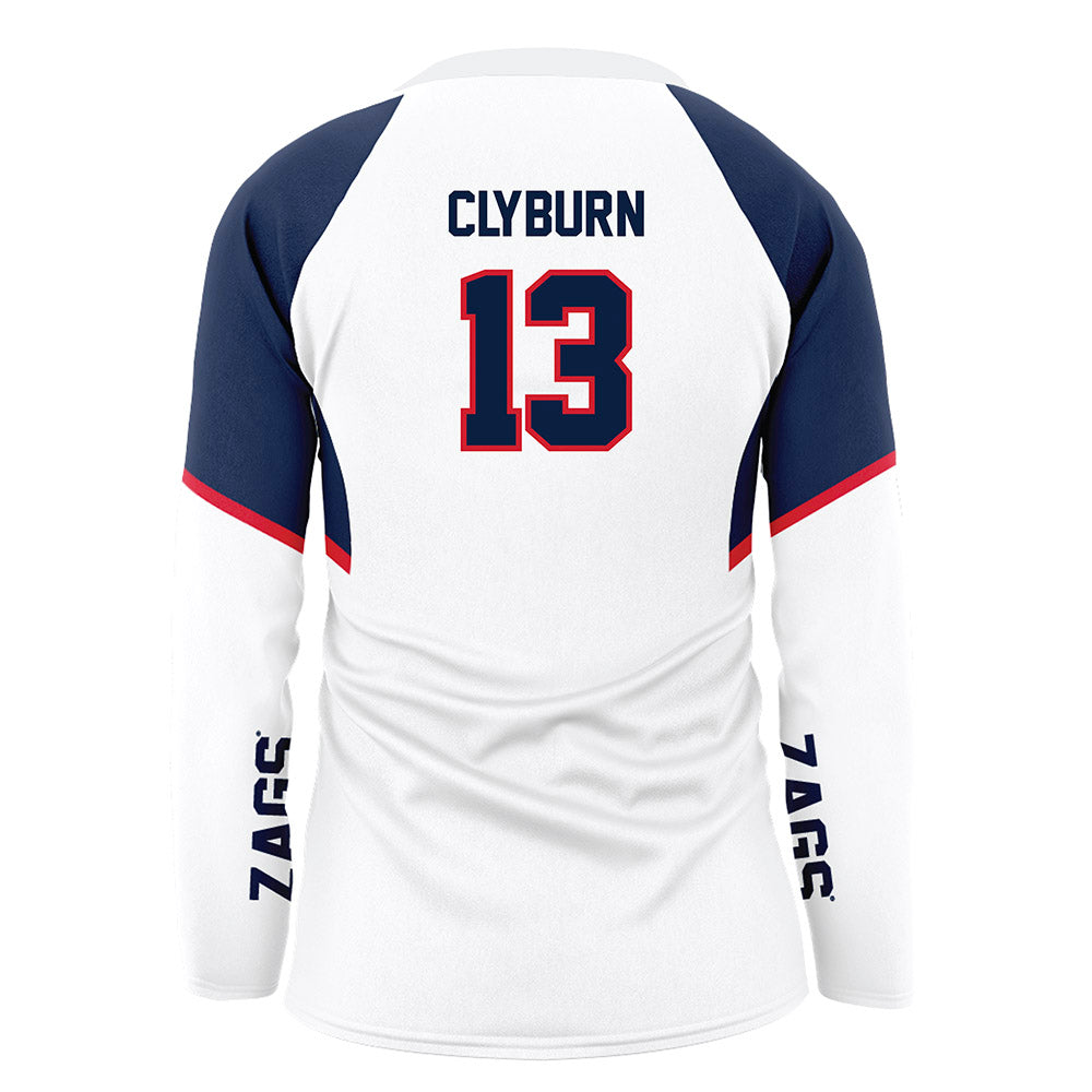 Gonzaga - NCAA Women's Volleyball : Mia Clyburn - White Volleyball Jersey-1