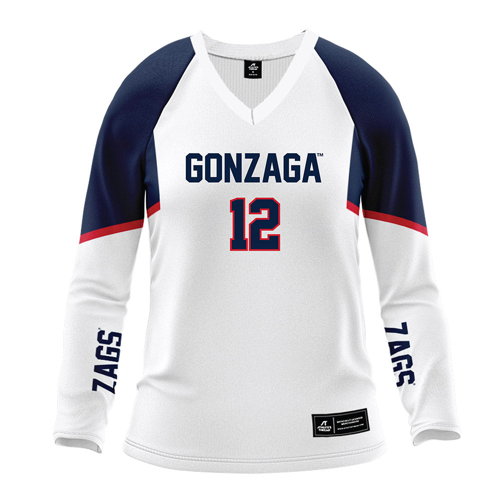Gonzaga - NCAA Women's Volleyball : Autumn Larson - White Volleyball Jersey-0