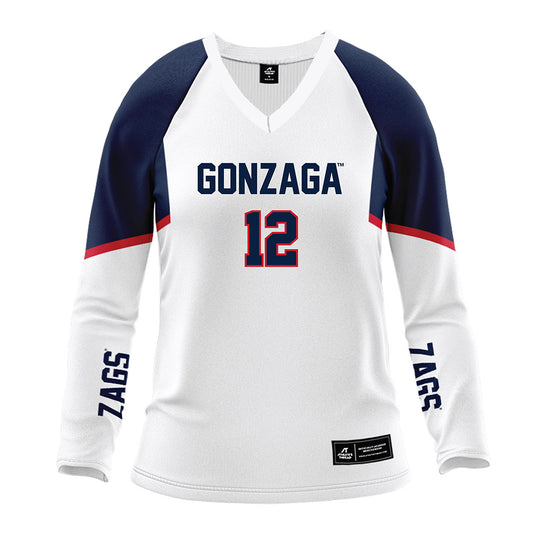 Gonzaga - NCAA Women's Volleyball : Autumn Larson - White Volleyball Jersey-0