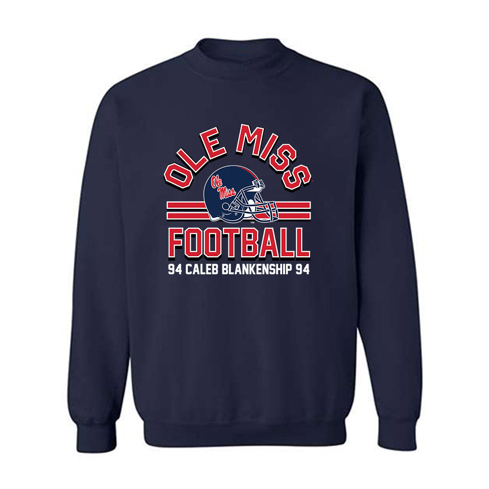 Ole Miss - NCAA Football : Caleb Blankenship - Classic Fashion Shersey Crewneck Sweatshirt-0