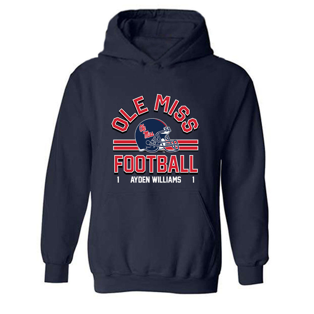 Ole Miss - NCAA Football : Ayden Williams - Classic Fashion Shersey Hooded Sweatshirt