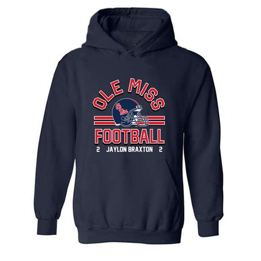 Ole Miss - NCAA Football : Jaylon Braxton - Classic Fashion Shersey Hooded Sweatshirt-0