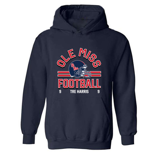 Ole Miss - NCAA Football : Tre Harris - Classic Fashion Shersey Hooded Sweatshirt-0