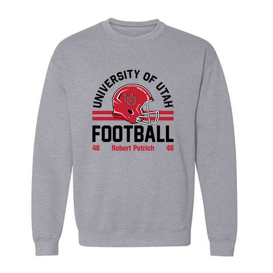 Utah - NCAA Football : Robert Petrich - Classic Fashion Shersey Crewneck Sweatshirt-0