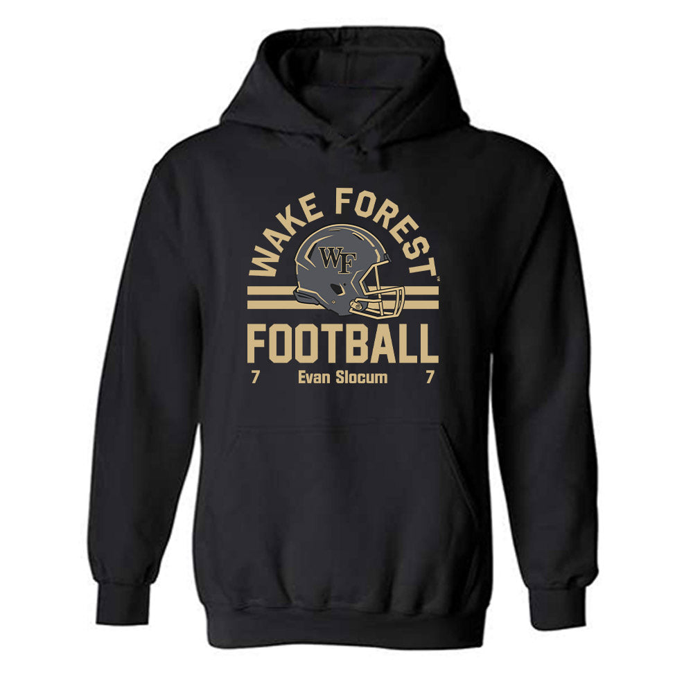 Wake Forest - NCAA Football : Evan Slocum - Hooded Sweatshirt Fashion Shersey