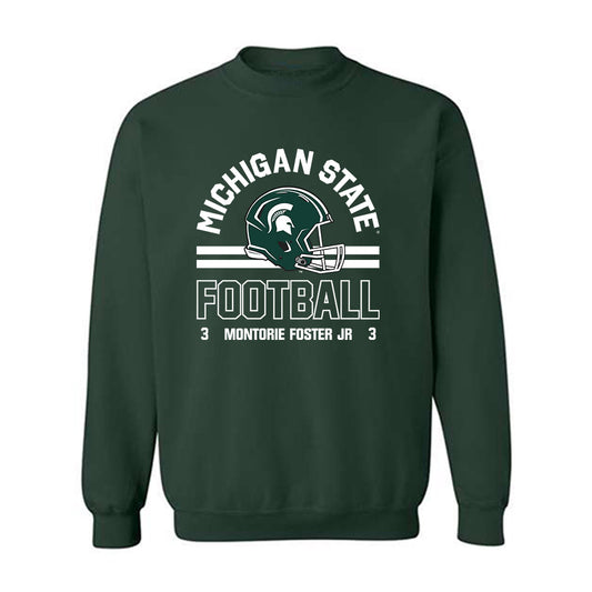 Michigan State - NCAA Football : Montorie Foster Jr - Classic Fashion Shersey Crewneck Sweatshirt