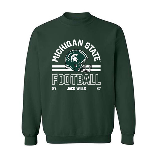 Michigan State - NCAA Football : Jack Wills - Classic Fashion Shersey Crewneck Sweatshirt-0