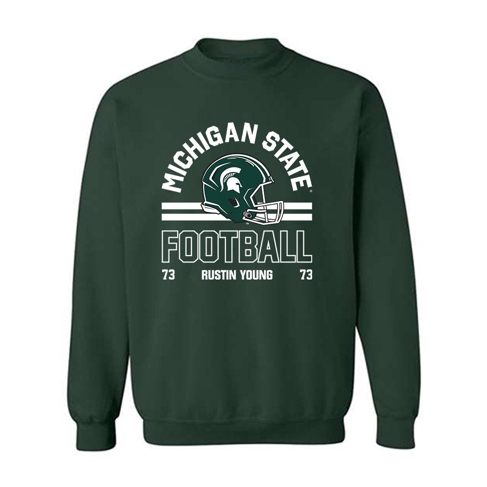 Michigan State - NCAA Football : Rustin Young - Classic Fashion Shersey Crewneck Sweatshirt-0