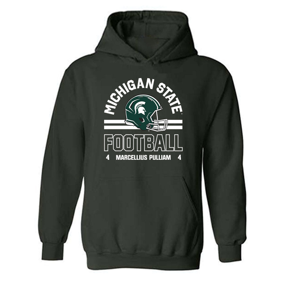 Michigan State - NCAA Football : Marcellius Pulliam - Classic Fashion Shersey Hooded Sweatshirt-0