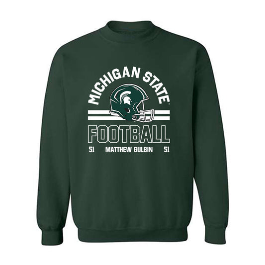 Michigan State - NCAA Football : Matthew Gulbin - Classic Fashion Shersey Crewneck Sweatshirt-0