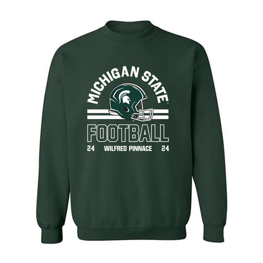Michigan State - NCAA Football : Wilfred Pinnace - Classic Fashion Shersey Crewneck Sweatshirt-0