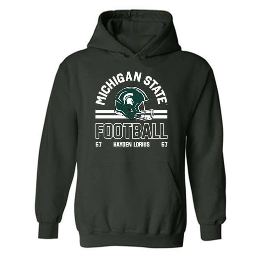 Michigan State - NCAA Football : Hayden Lorius - Classic Fashion Shersey Hooded Sweatshirt-0