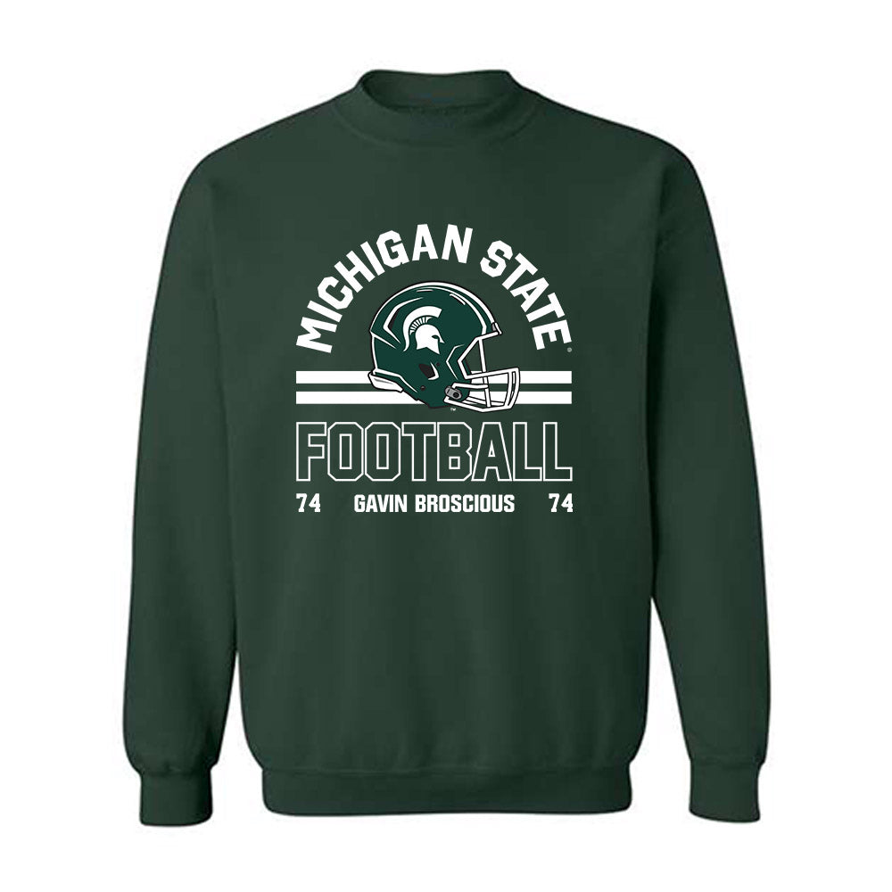 Michigan State - NCAA Football : Gavin Broscious - Classic Fashion Shersey Crewneck Sweatshirt-0