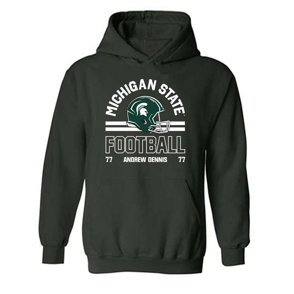 Michigan State - NCAA Football : Andrew Dennis - Classic Fashion Shersey Hooded Sweatshirt