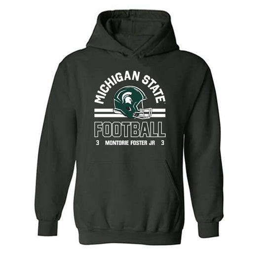 Michigan State - NCAA Football : Montorie Foster Jr - Classic Fashion Shersey Hooded Sweatshirt