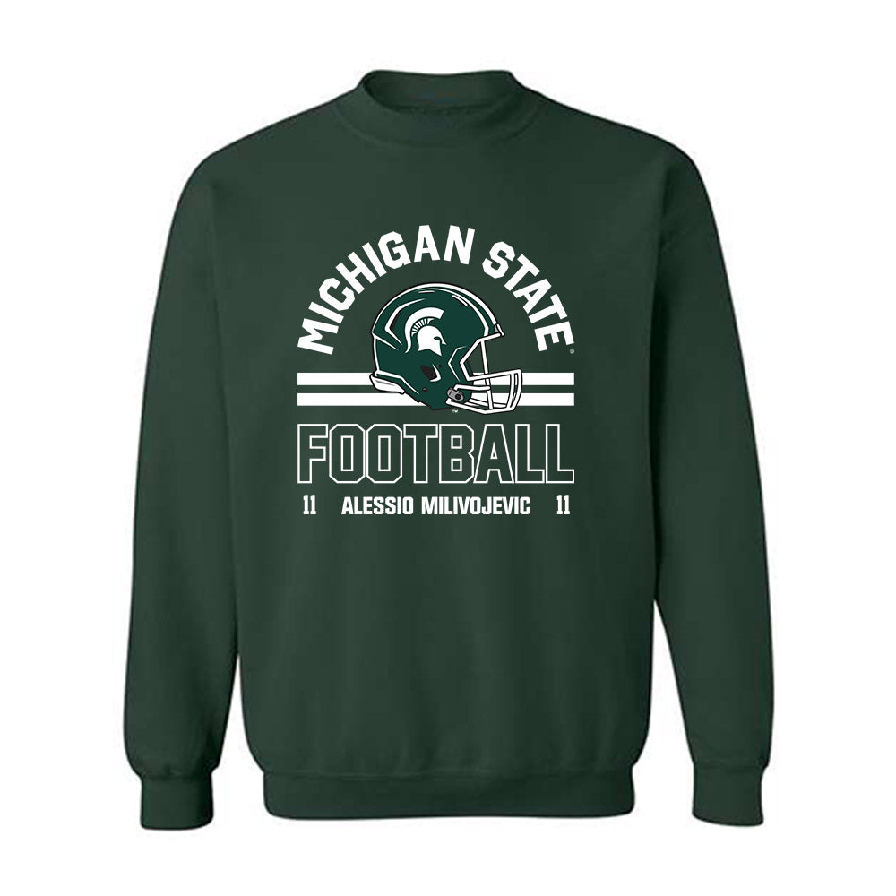 Michigan State - NCAA Football : Alessio Milivojevic - Classic Fashion Shersey Crewneck Sweatshirt-0