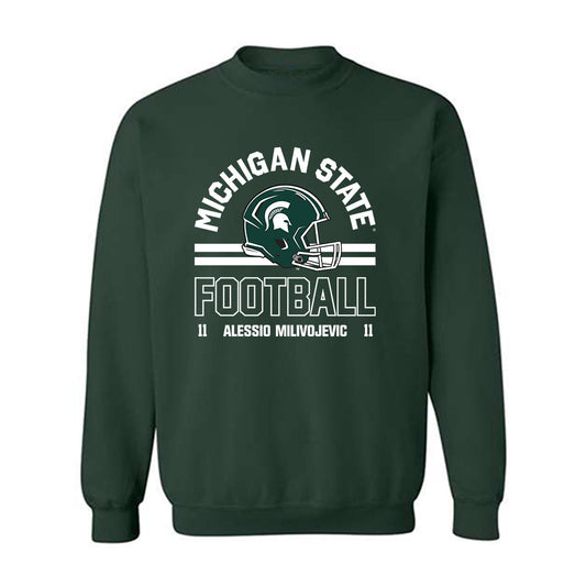 Michigan State - NCAA Football : Alessio Milivojevic - Classic Fashion Shersey Crewneck Sweatshirt-0