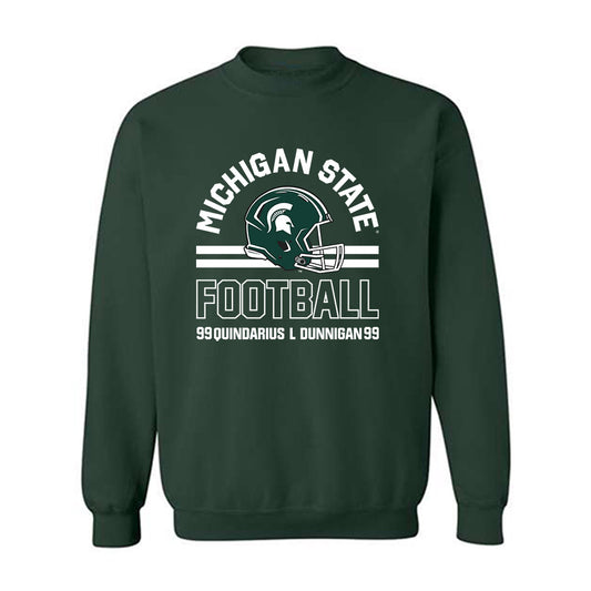 Michigan State - NCAA Football : Quindarius l Dunnigan - Classic Fashion Shersey Crewneck Sweatshirt-0