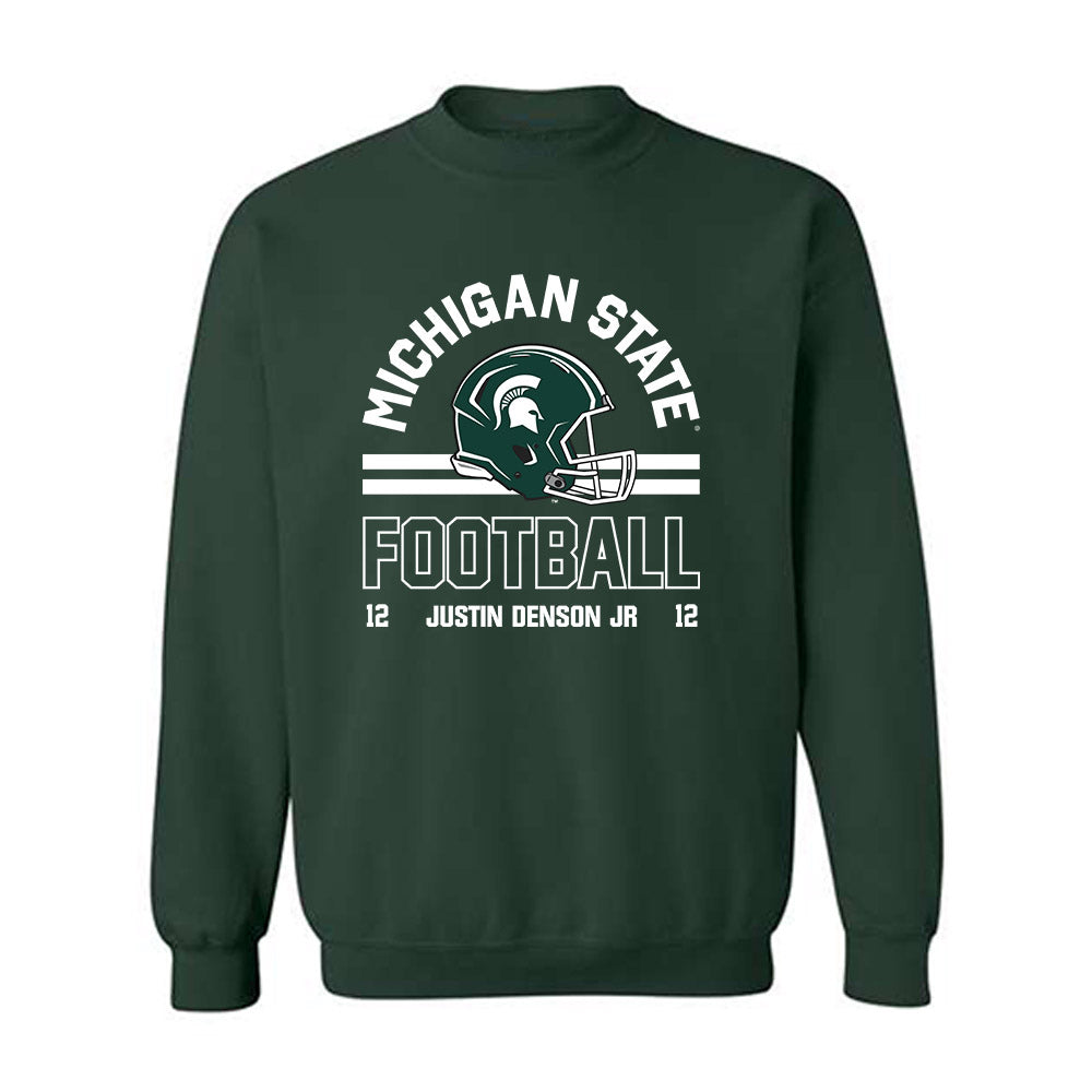 Michigan State - NCAA Football : Justin Denson Jr - Classic Fashion Shersey Crewneck Sweatshirt-0