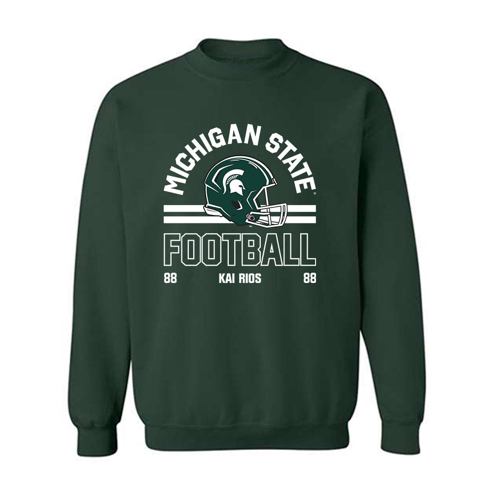 Michigan State - NCAA Football : Kai Rios - Classic Fashion Shersey Crewneck Sweatshirt-0
