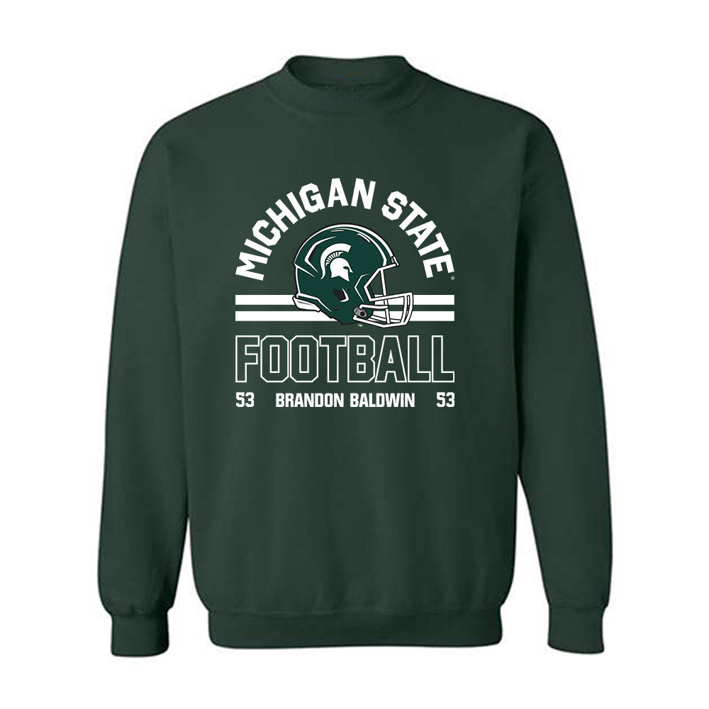 Michigan State - NCAA Football : Brandon Baldwin - Classic Fashion Shersey Crewneck Sweatshirt