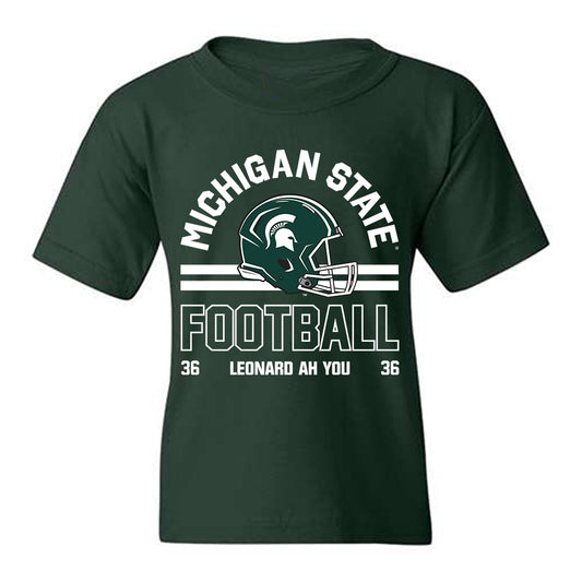 Michigan State - NCAA Football : Leonard Ah You - Classic Fashion Shersey Youth T-Shirt-0
