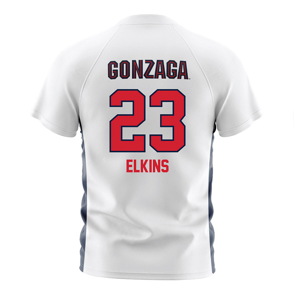 Gonzaga - NCAA Men's Soccer : Benjamin Elkins - White Soccer Jersey