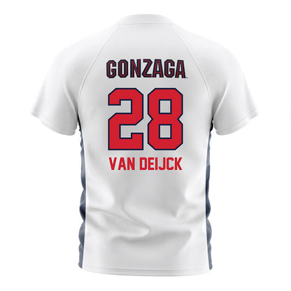 Gonzaga - NCAA Men's Soccer : Jelle van Deijck - White Soccer Jersey