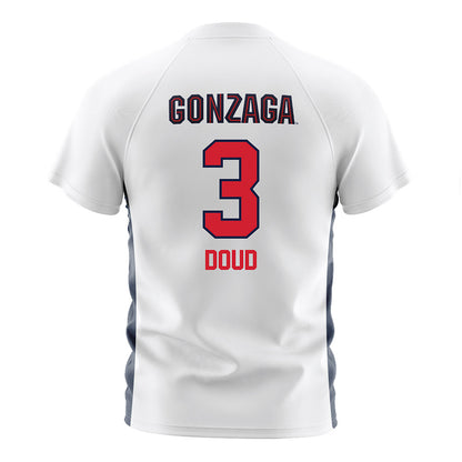 Gonzaga - NCAA Men's Soccer : Ethan Doud - White Soccer Jersey-1