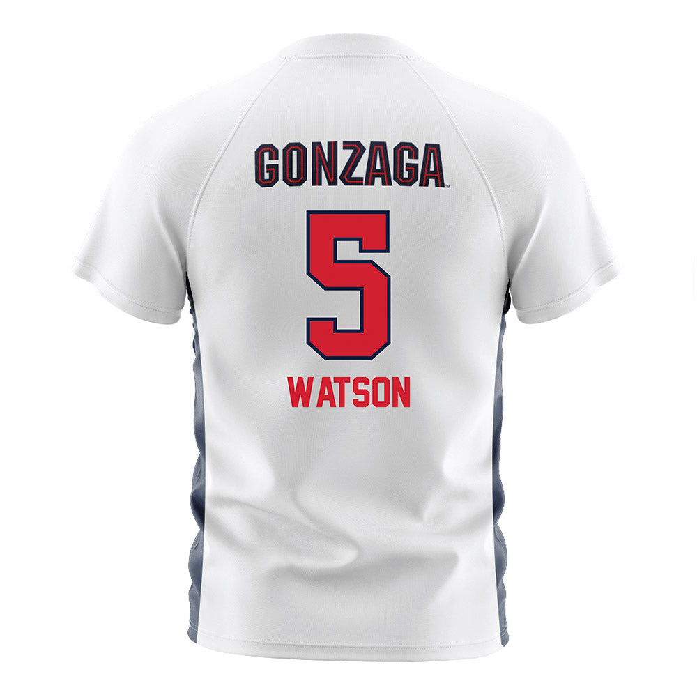 Gonzaga - NCAA Men's Soccer : Terry Watson - White Soccer Jersey-1
