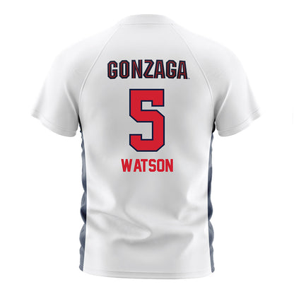 Gonzaga - NCAA Men's Soccer : Terry Watson - White Soccer Jersey-1