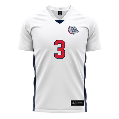Gonzaga - NCAA Men's Soccer : Ethan Doud - White Soccer Jersey-0