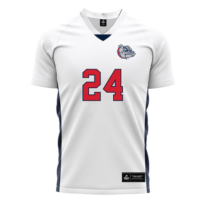 Gonzaga - NCAA Men's Soccer : Morgan Olson - White Soccer Jersey-0