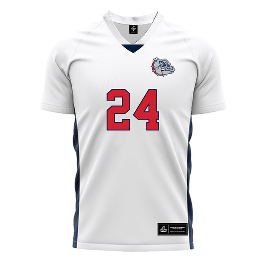Gonzaga - NCAA Men's Soccer : Morgan Olson - White Soccer Jersey-0