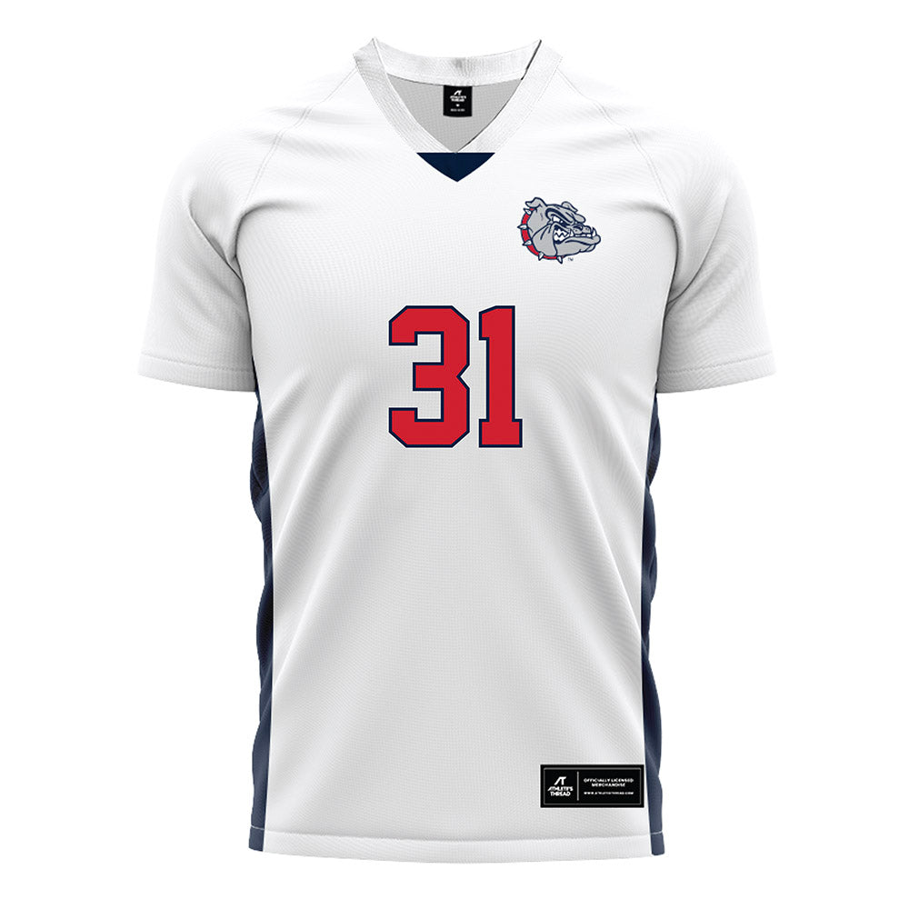 Gonzaga - NCAA Men's Soccer : Caden Thompson - White Soccer Jersey-0