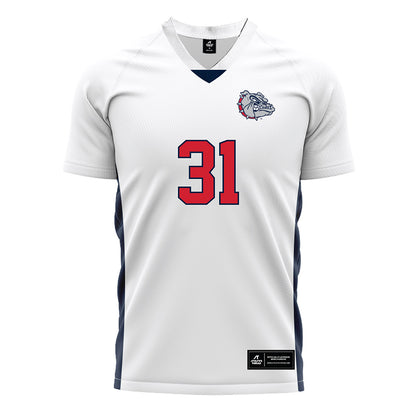 Gonzaga - NCAA Men's Soccer : Caden Thompson - White Soccer Jersey-0