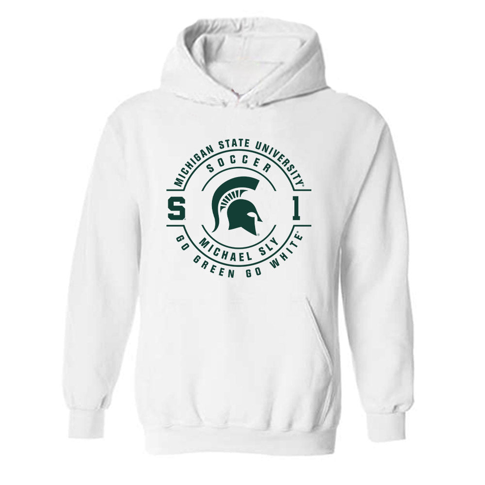 Michigan State - NCAA Men's Soccer : Michael Sly - Classic Fashion Shersey Hooded Sweatshirt-0