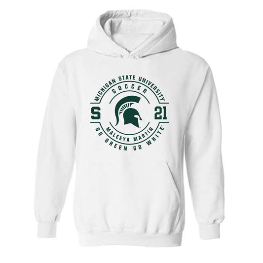 Michigan State - NCAA Women's Soccer : Maleeya Martin - Classic Fashion Shersey Hooded Sweatshirt-0