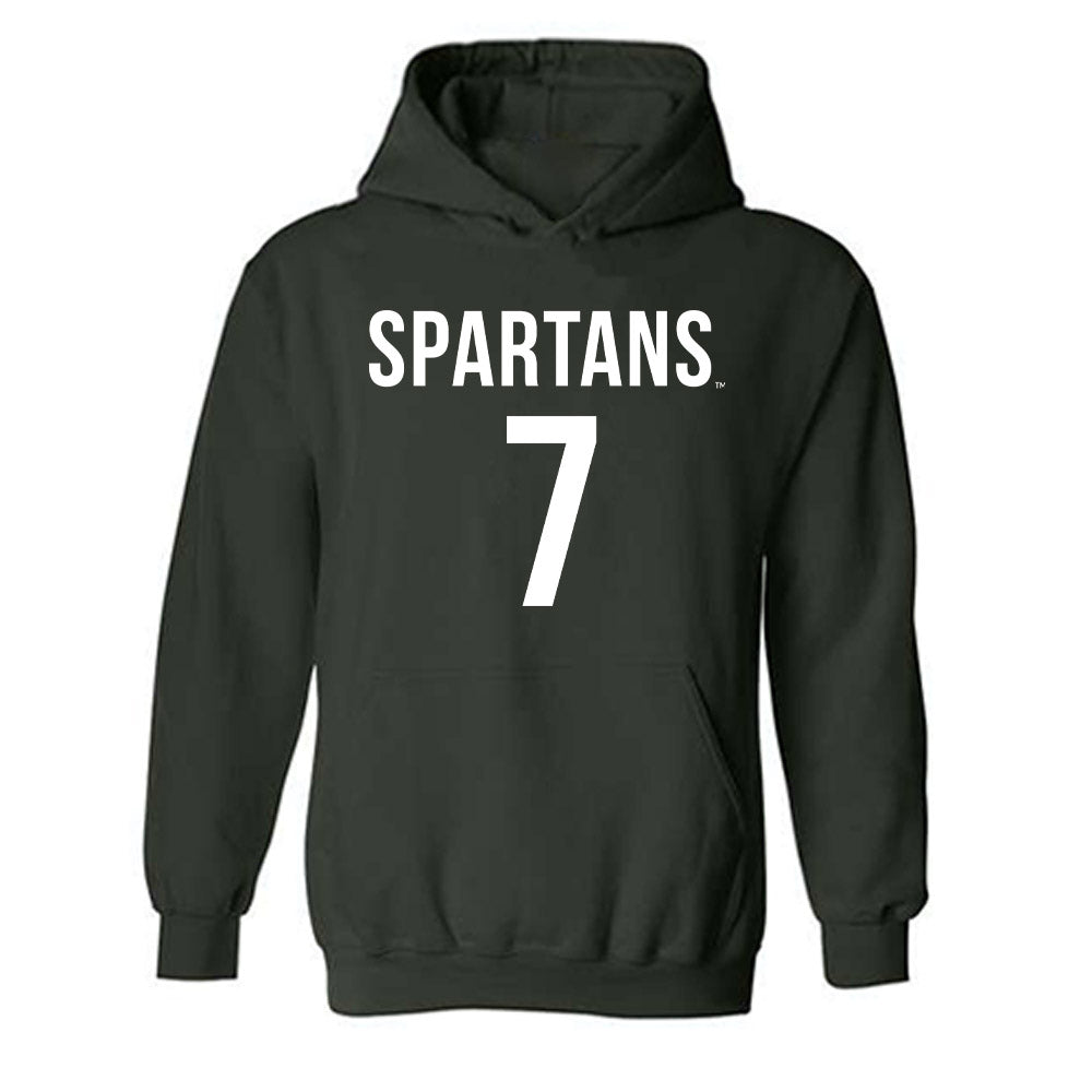 Michigan State - NCAA Women's Soccer : Aubree Ciampa - Replica Shersey Hooded Sweatshirt-0