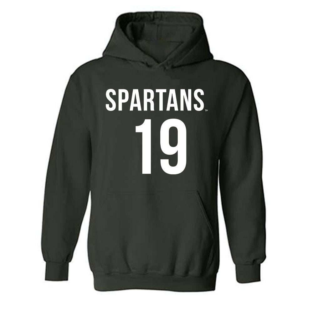 Michigan State - NCAA Women's Soccer : Emerson Sargeant - Replica Shersey Hooded Sweatshirt-0