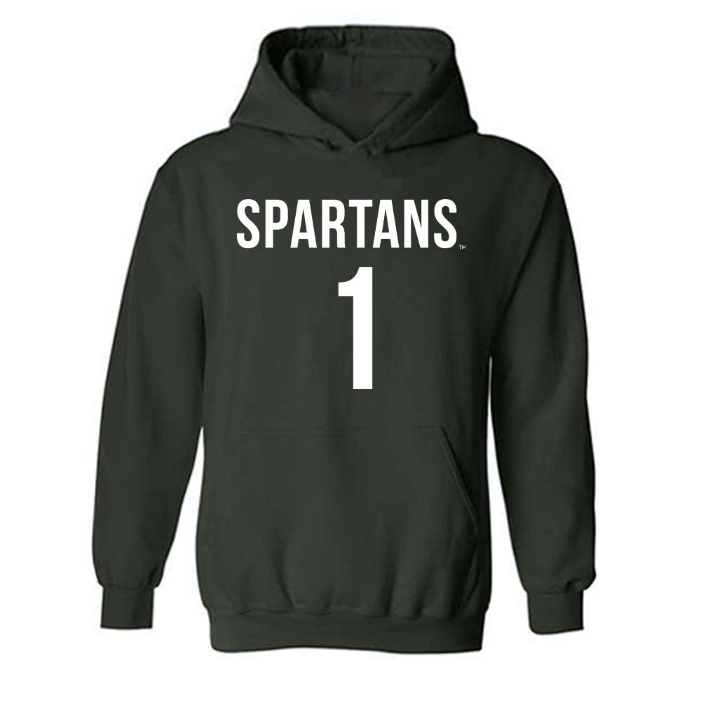 Michigan State - NCAA Men's Soccer : Michael Sly - Replica Shersey Hooded Sweatshirt-0