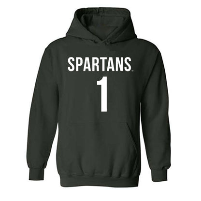 Michigan State - NCAA Men's Soccer : Michael Sly - Replica Shersey Hooded Sweatshirt-0