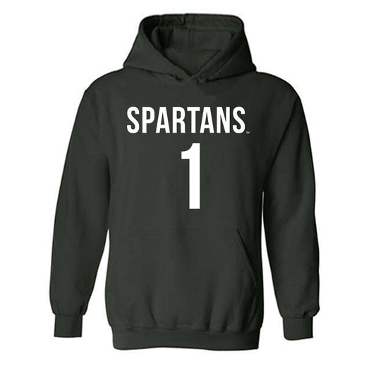 Michigan State - NCAA Men's Soccer : Michael Sly - Replica Shersey Hooded Sweatshirt-0